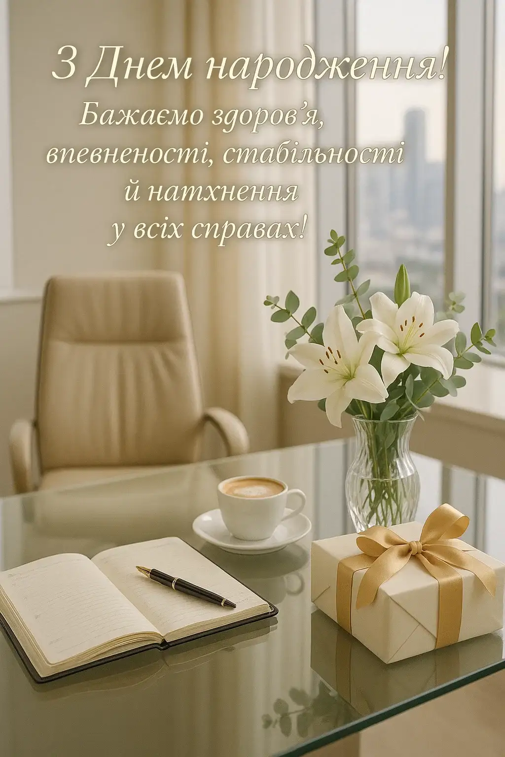 Привітання з днем народження начальниці
