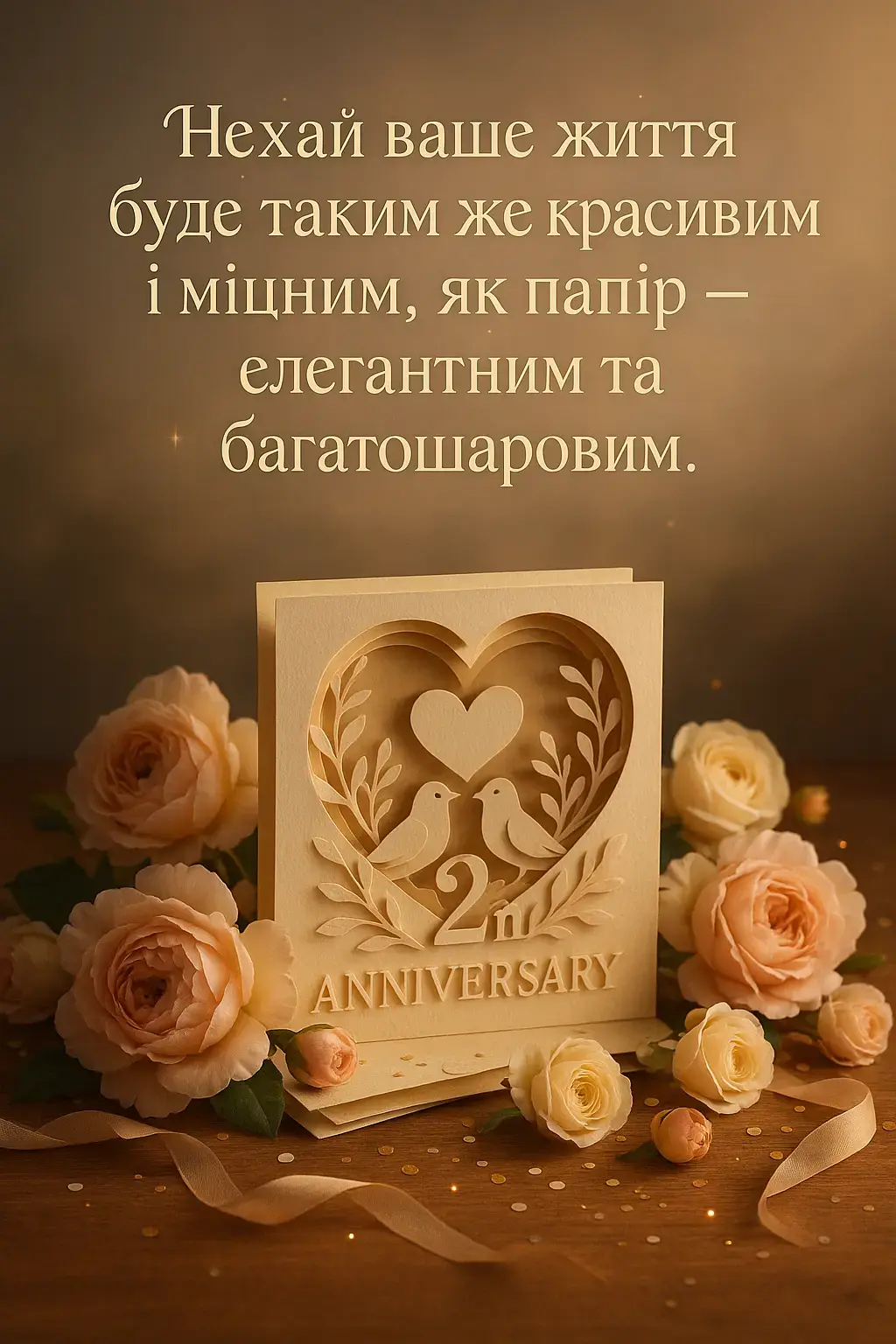 Привітання з 2 роками весілля