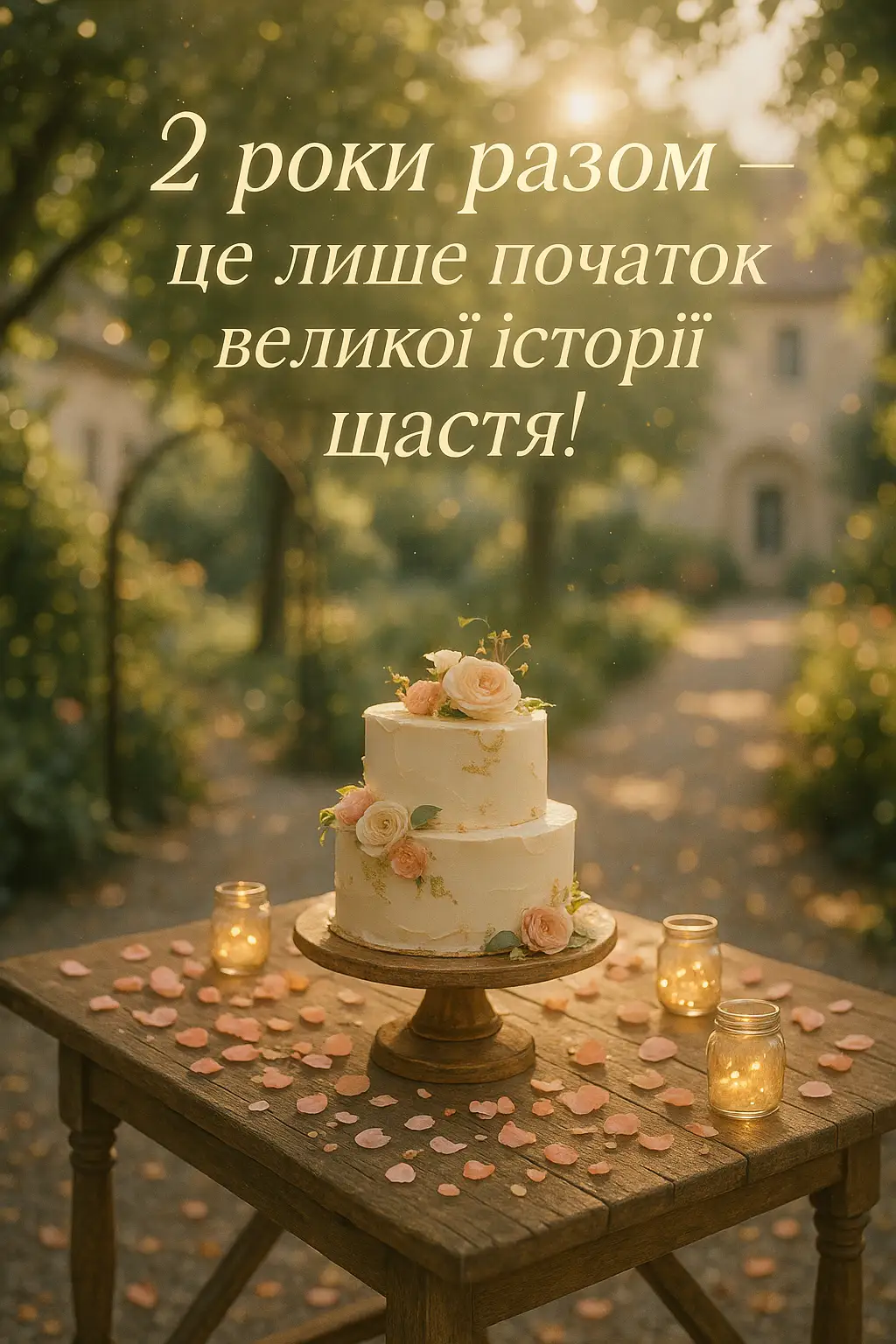 Привітання з 2 роками весілля