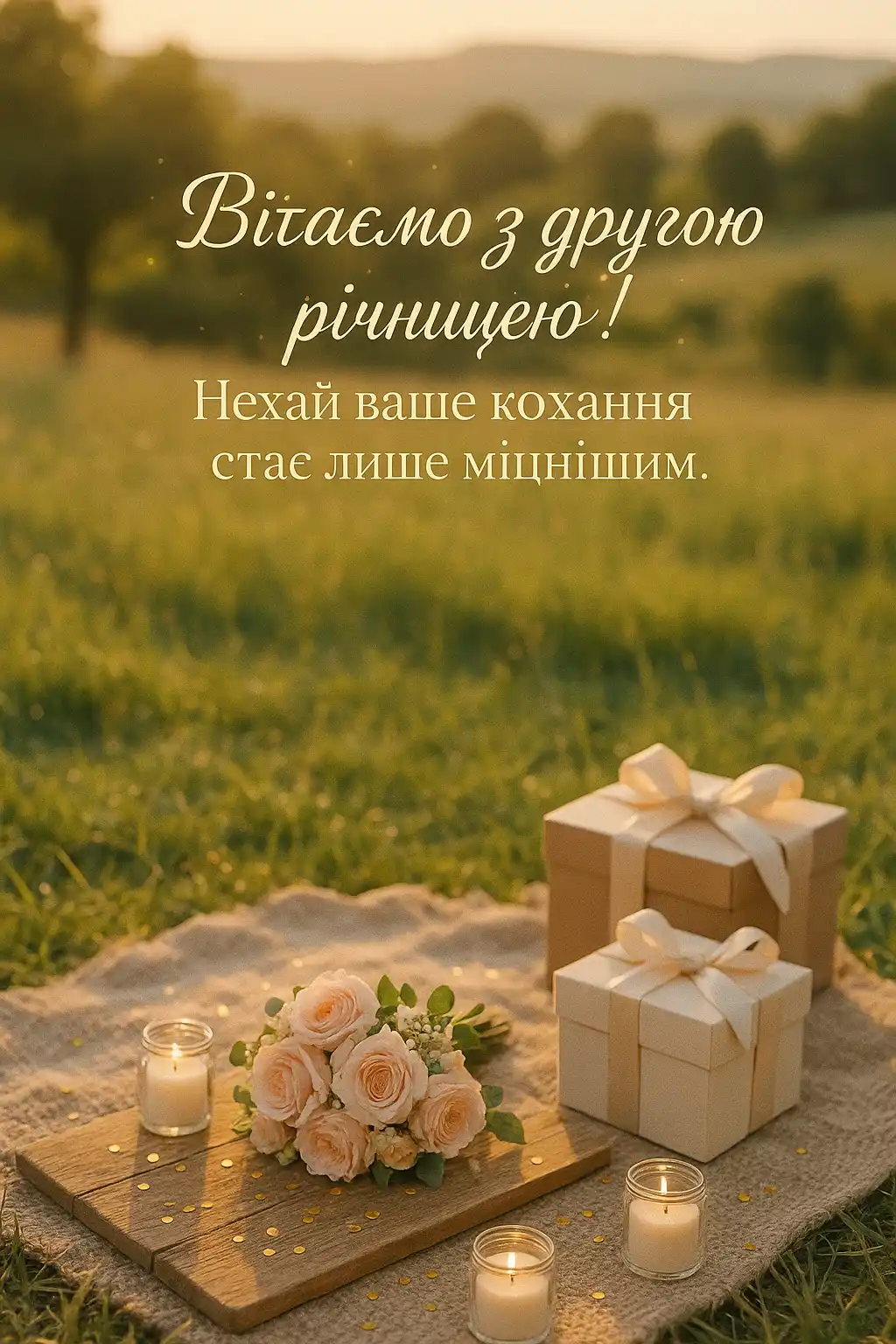 Привітання з 2 роками весілля