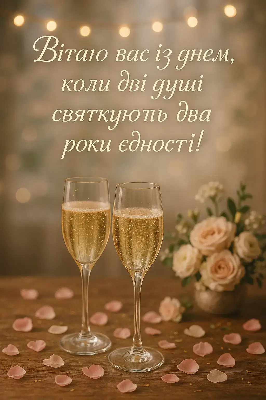 Привітання з 2 роками весілля