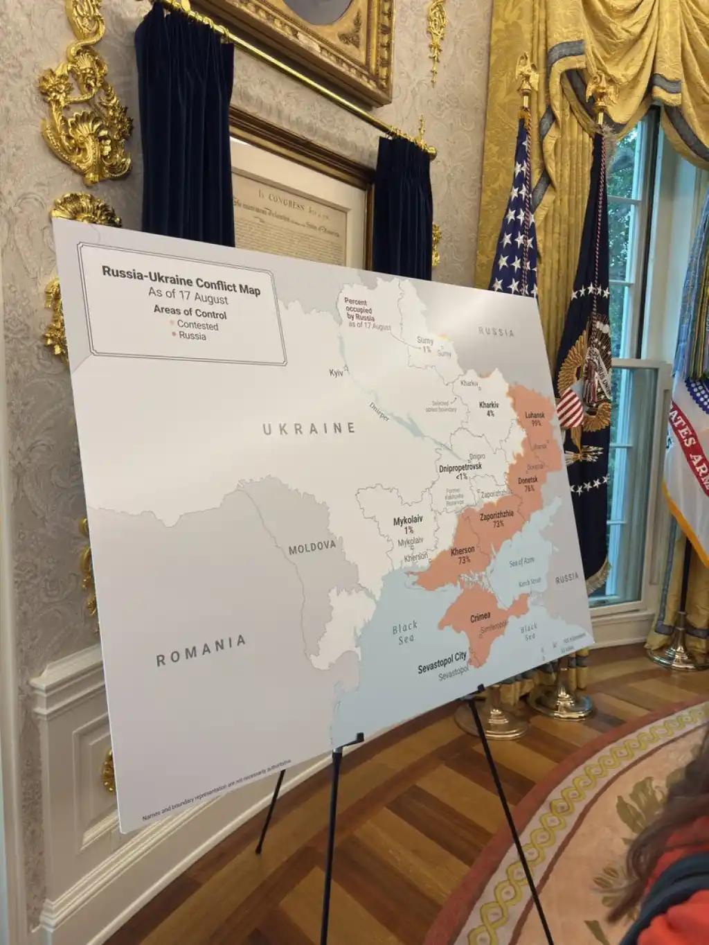 DeepState пояснив дані про окуповану Харківщину на мапі в Овальному кабінеті США