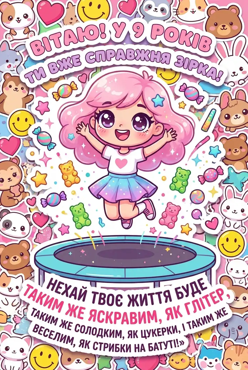 привітання з днем народження дівчинці 9 років