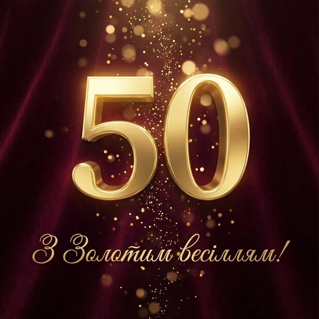 з золотим привітання 50 років весілля картинки