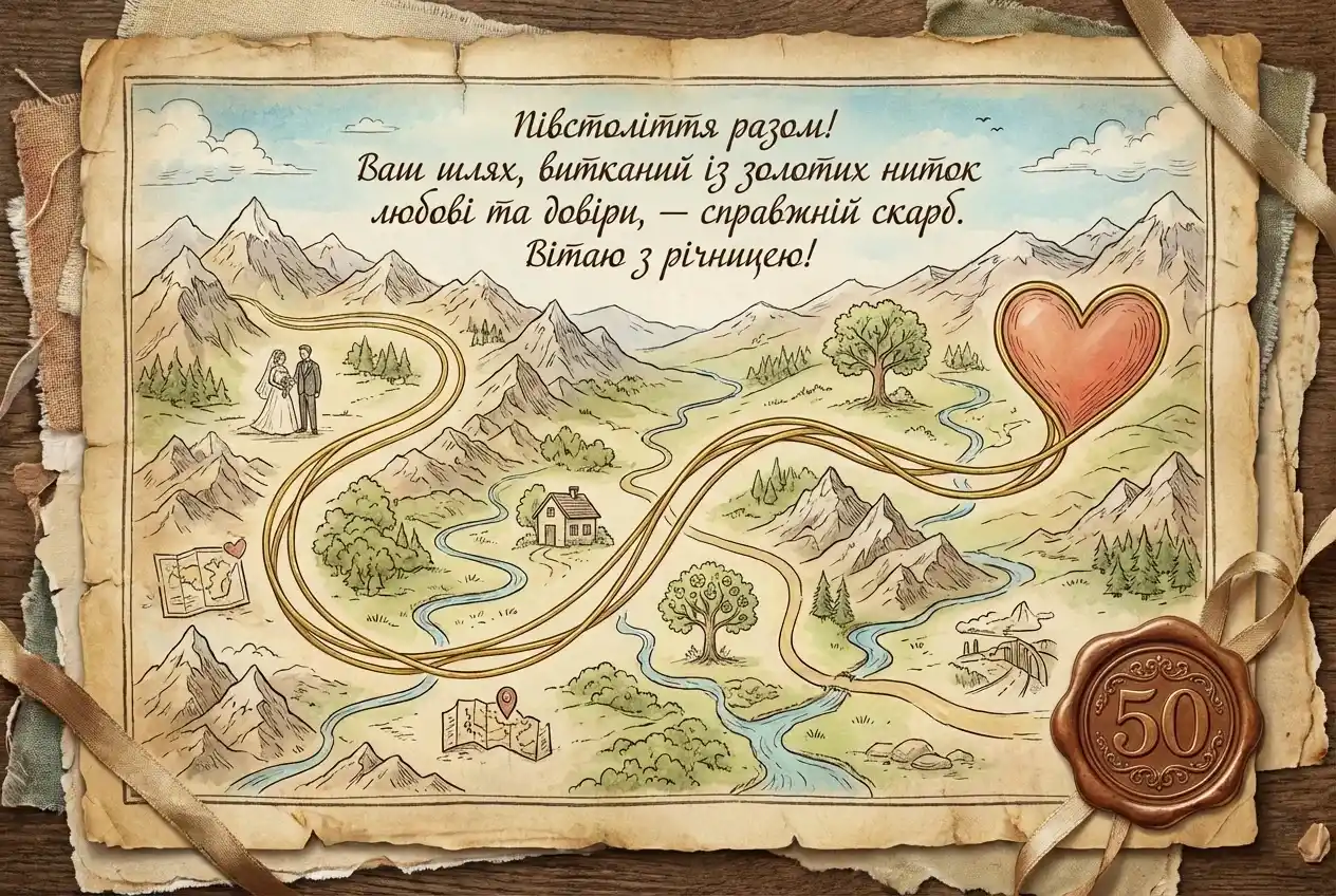 з золотим привітання 50 років весілля картинки