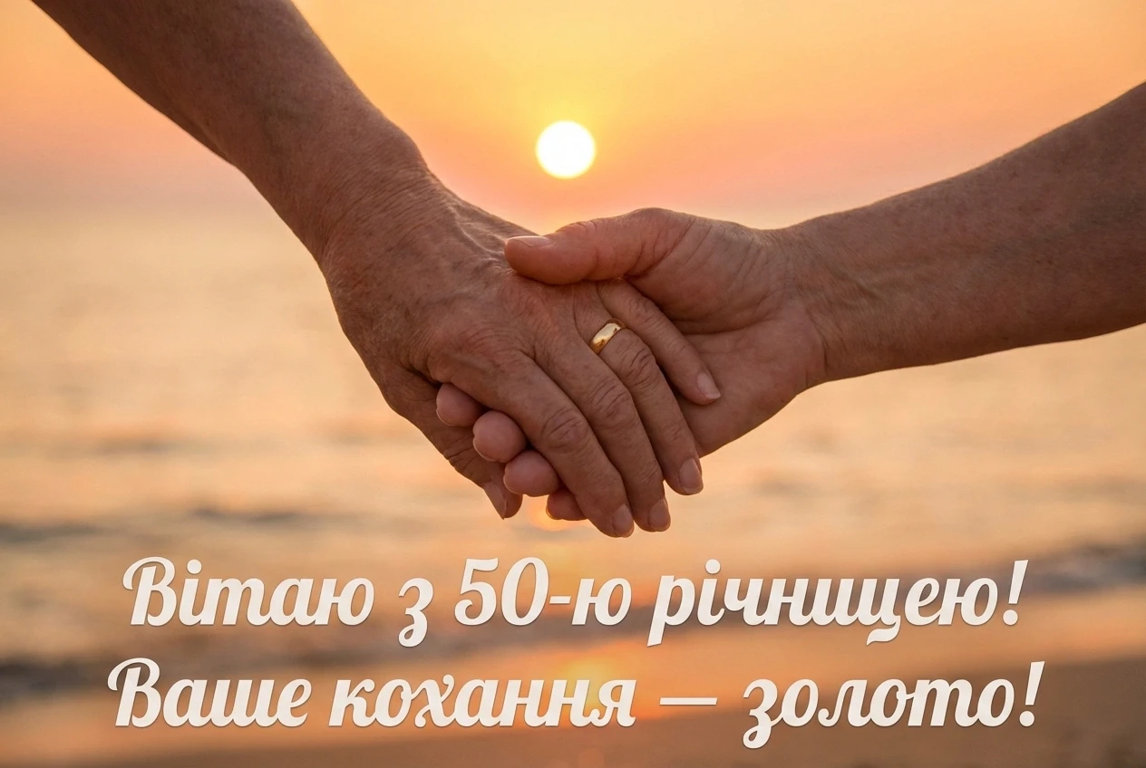 з золотим привітання 50 років весілля картинки