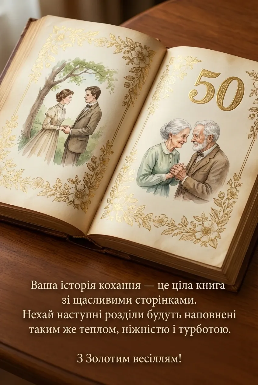з золотим привітання 50 років весілля картинки