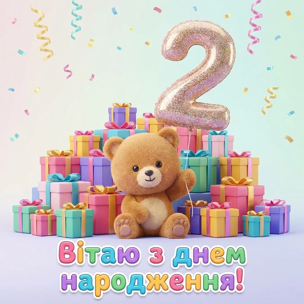 з днем народження похреснику 2 роки