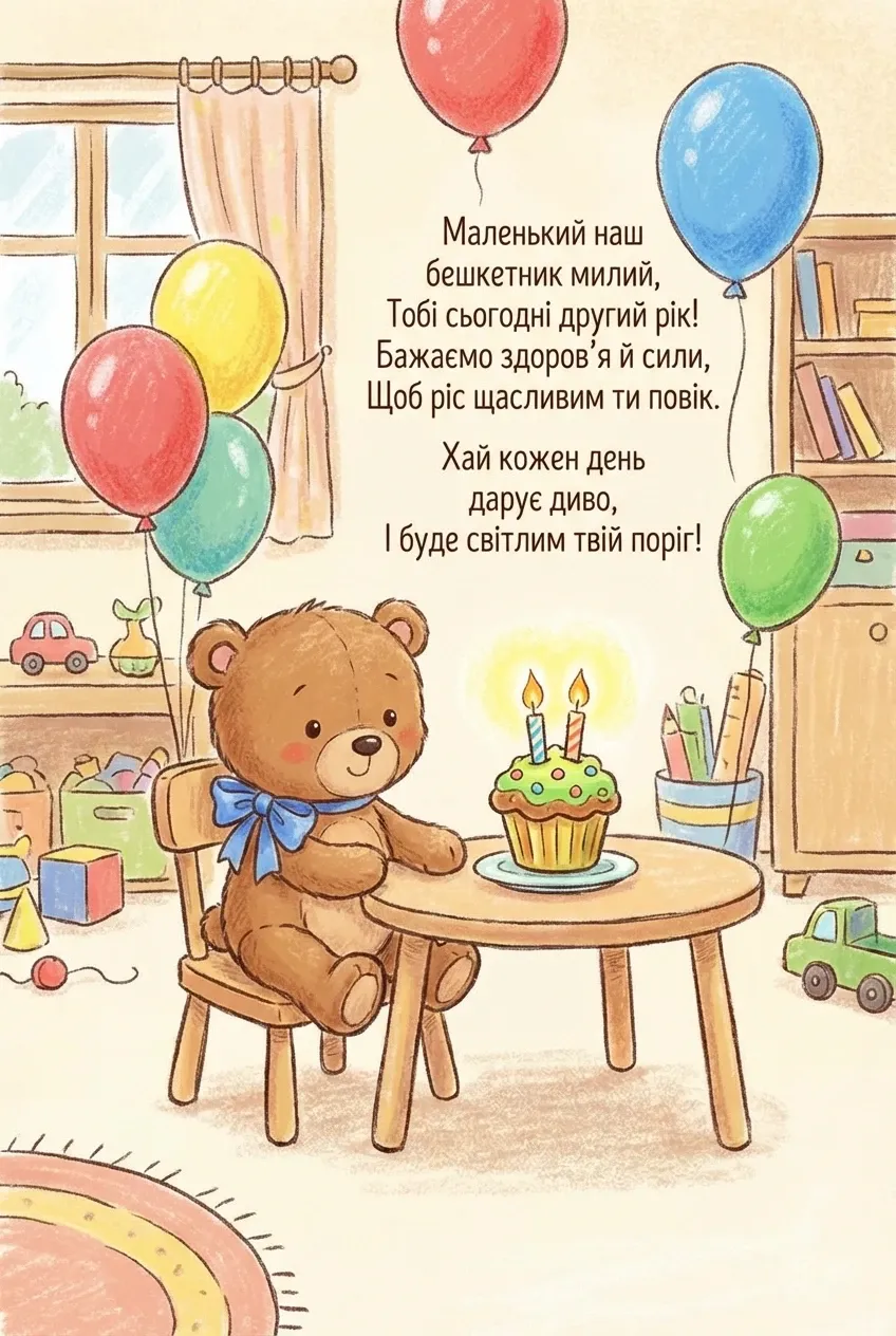 з днем народження похреснику 2 роки