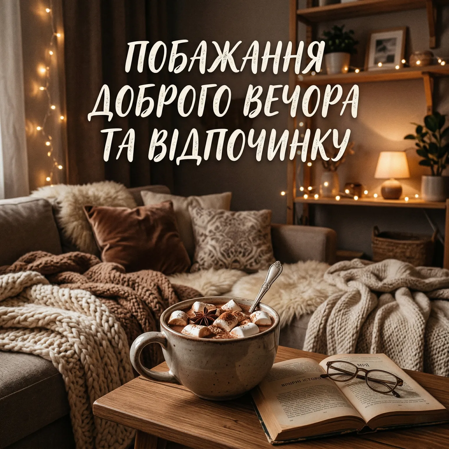 Побажати доброго вечора: найтепліші листівки та душевні картинки для затишного відпочинку