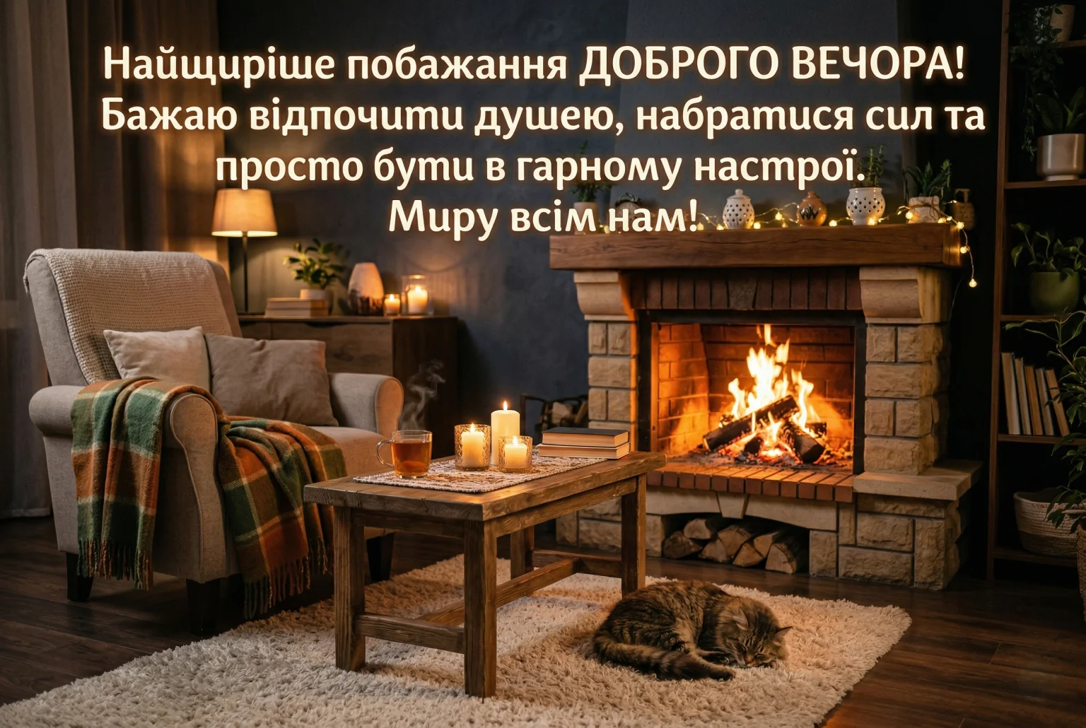 Побажати доброго вечора: найтепліші листівки та душевні картинки для затишного відпочинку