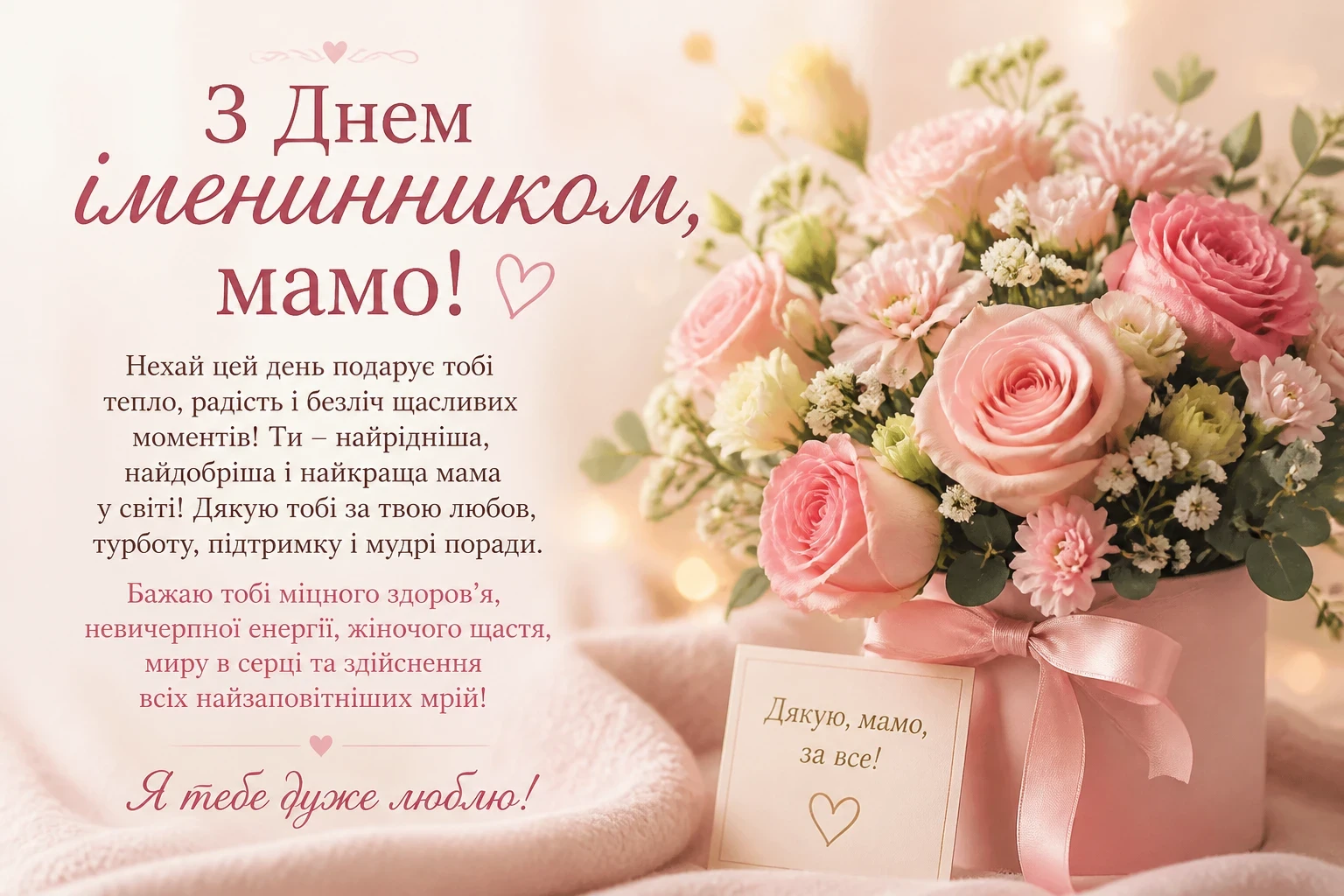 Привітання з іменинником для мами