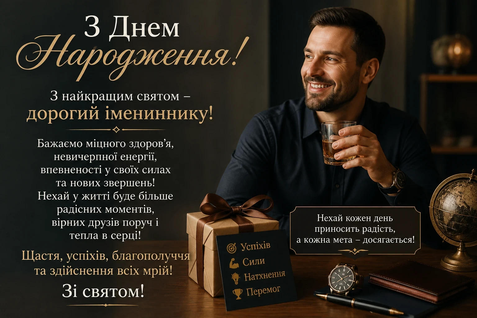 Привітання з чоловіком іменинником
