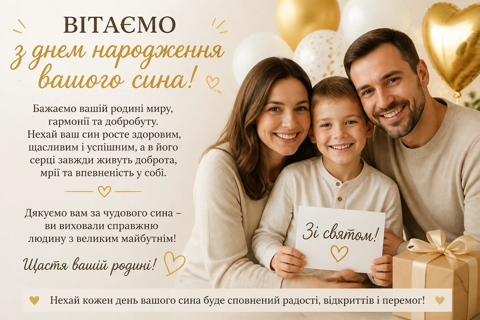 Привітання батькам з іменинником