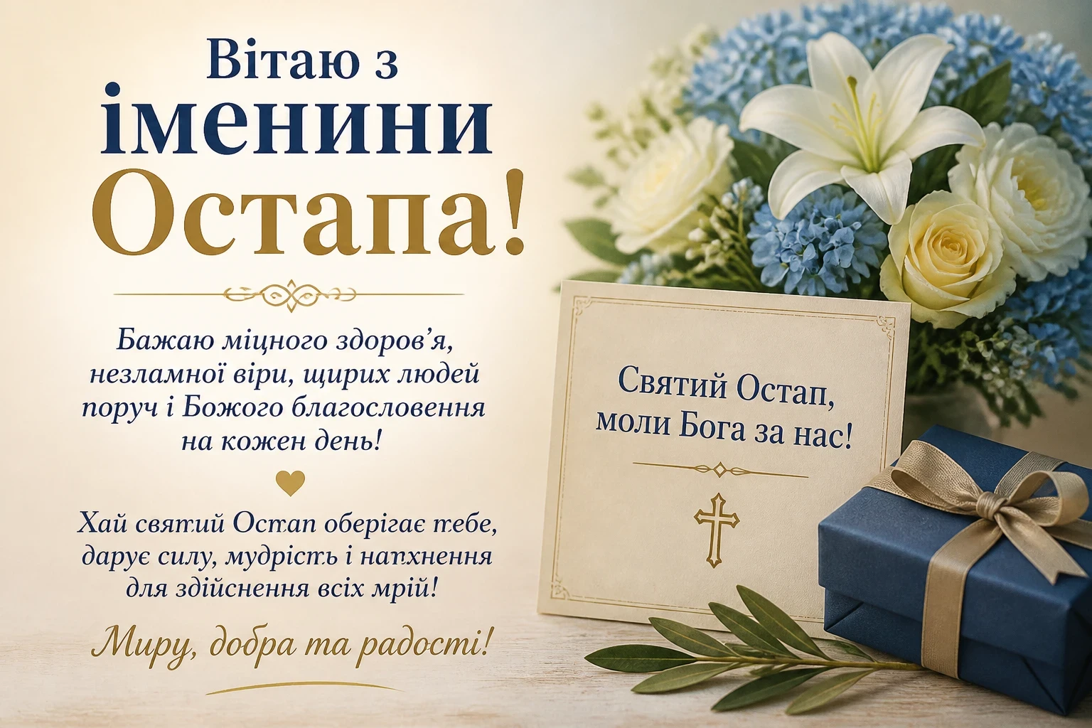 Привітання на іменини Остапа