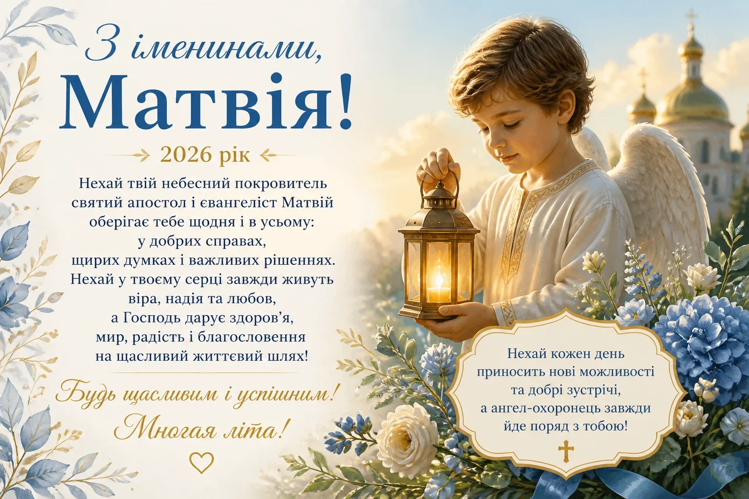Привітання на іменини Матвія 2026 року
