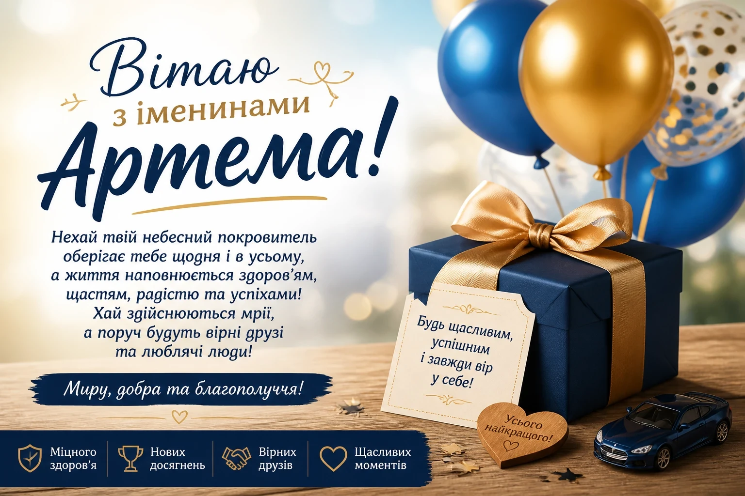 Привітання на іменини Артема
