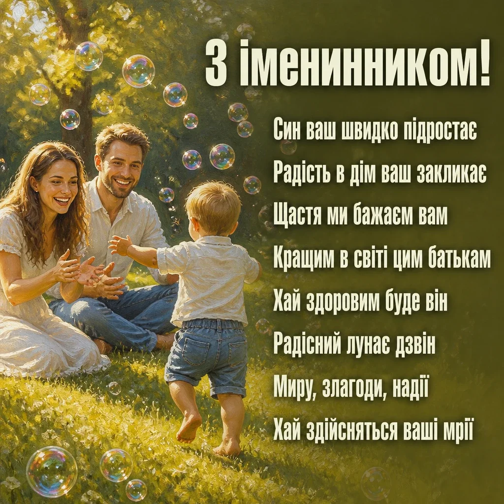 привітання батькам з іменинником