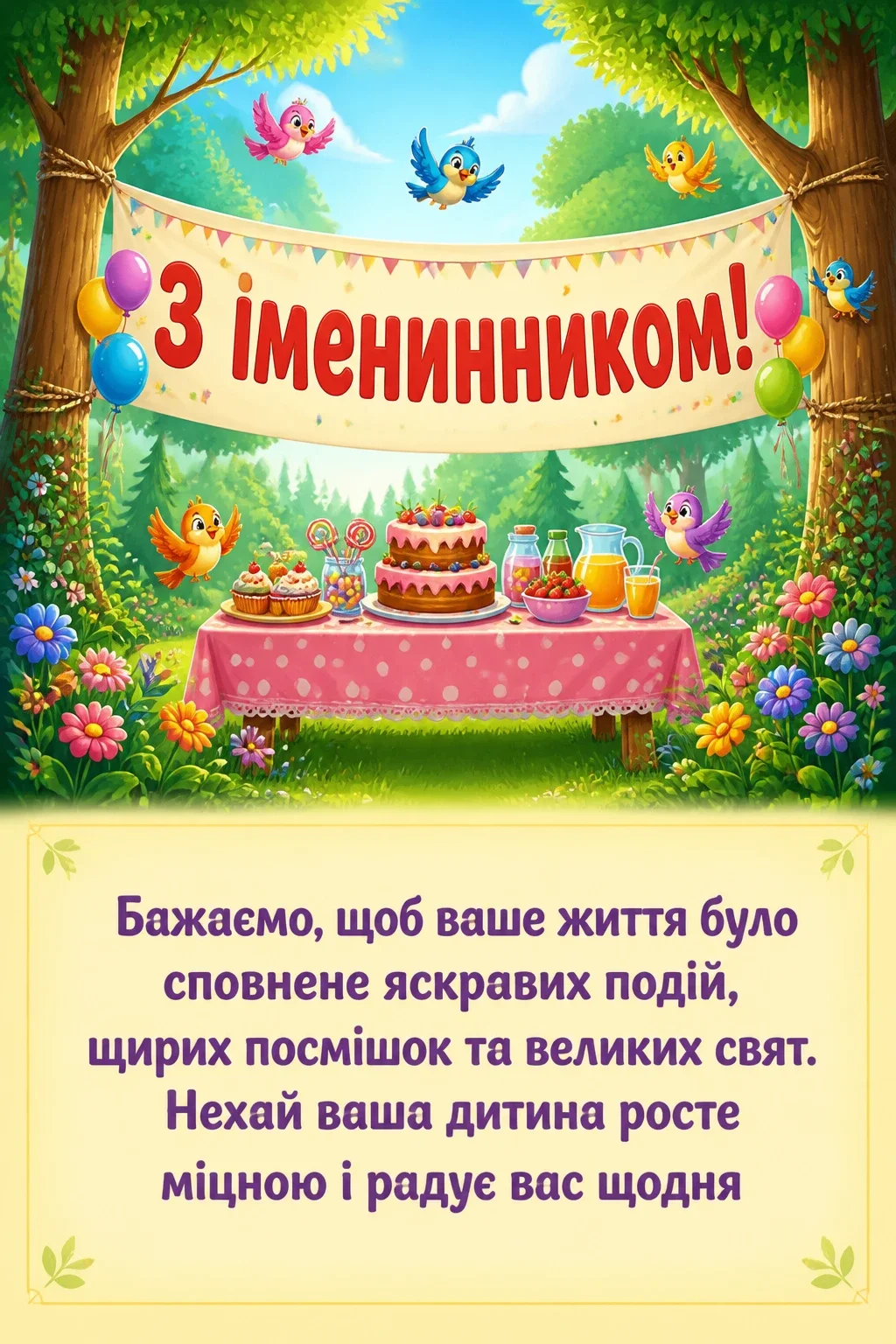 привітання батькам з іменинником