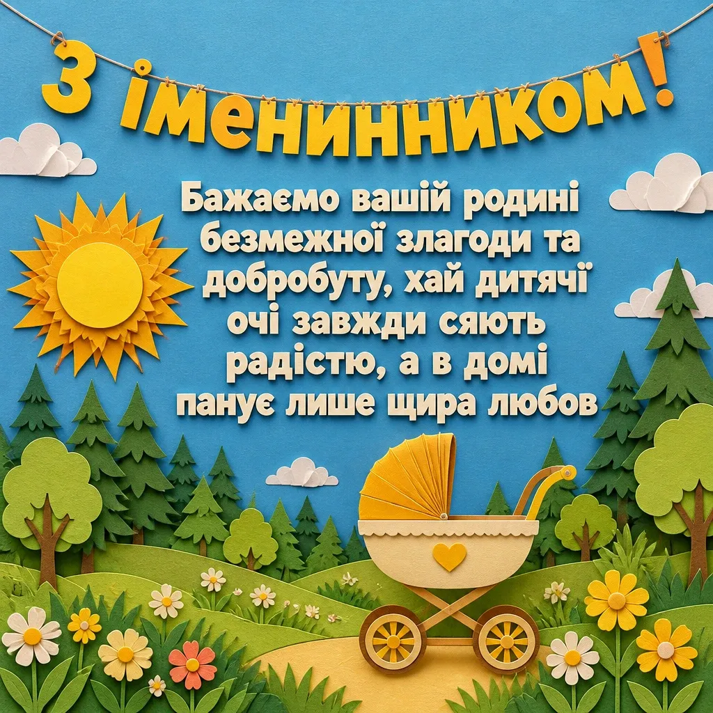 привітання батькам, з іменинником