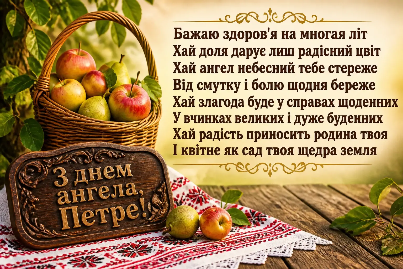 іменини петра привітання