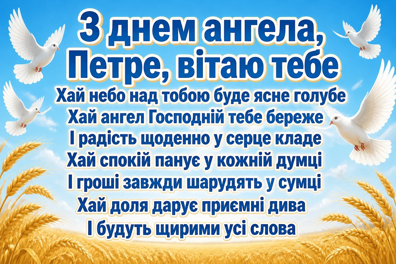 іменини петра привітання