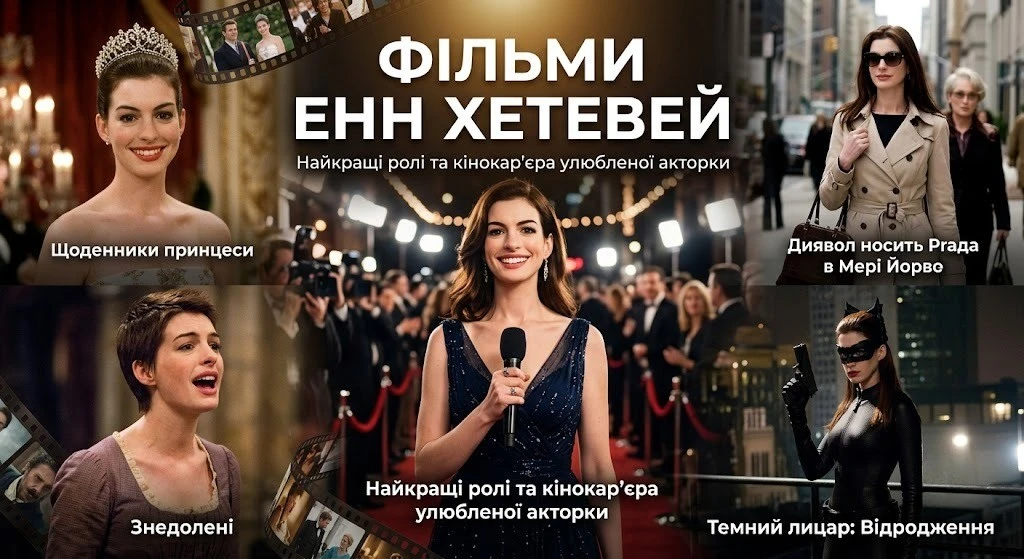 Топ фільмів Енн Гетевей для вечірнього перегляду
