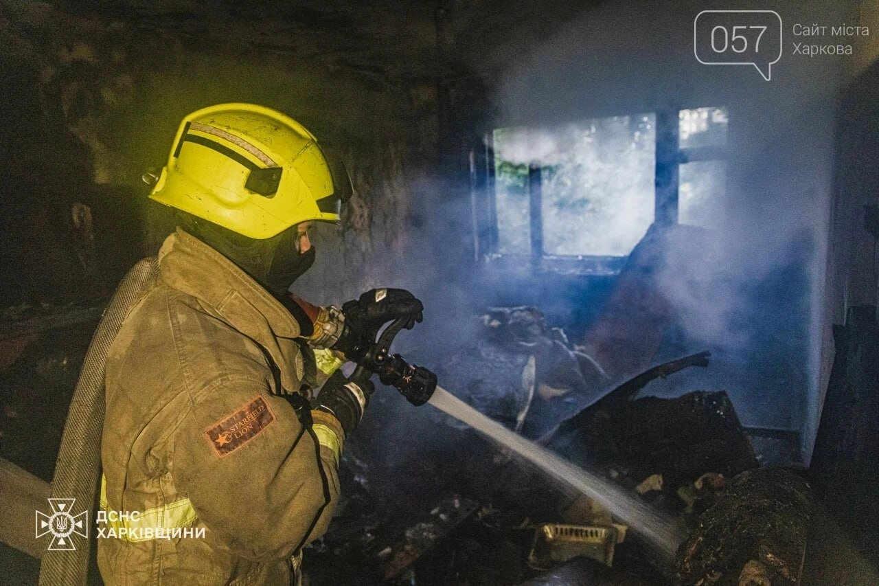 Порятунок пухнастого жителя: на пожежі в Харкові бійці ДСНС реанімували непритомну тварину